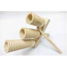 Three-Tone Woodblock Agogo with Guiro 高中低三音響筒連刮瓜
